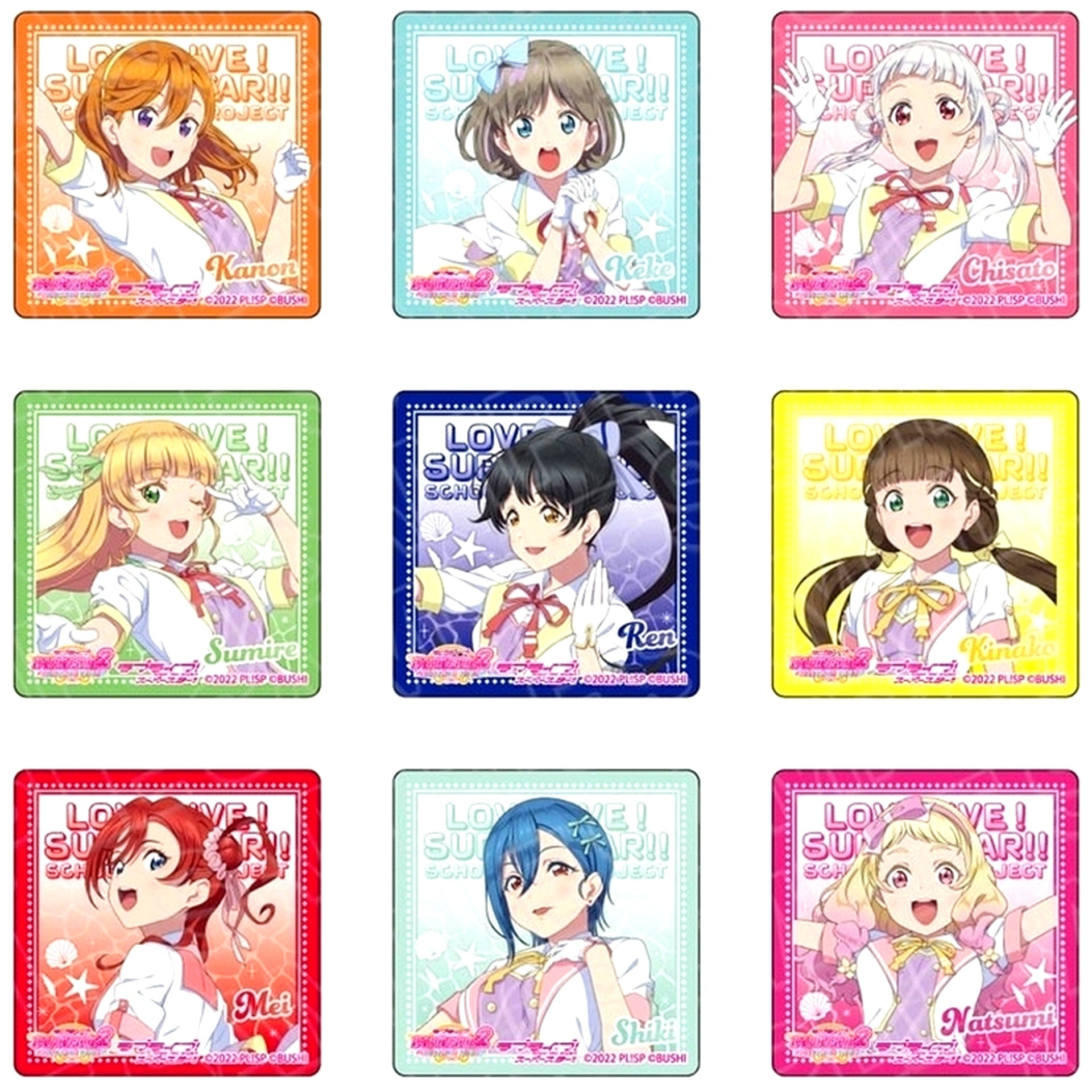 Set of 9 THE Chara CAFE Shinsaibashi OPA x Love Live! Series 2024 Acrylic Block Liella! [USED]