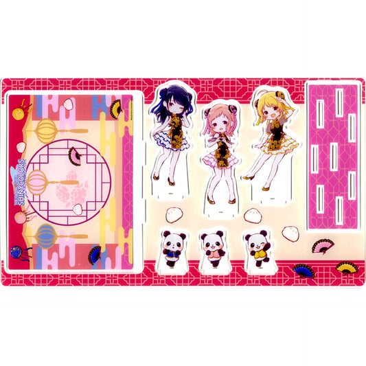 illumination STARS China Ver. Group Design GraffArt Illustration The Idolmaster Shiny Colors POP UP SHOP in TOWER RECORDS Premium Acrylic Diorama Plate [USED]