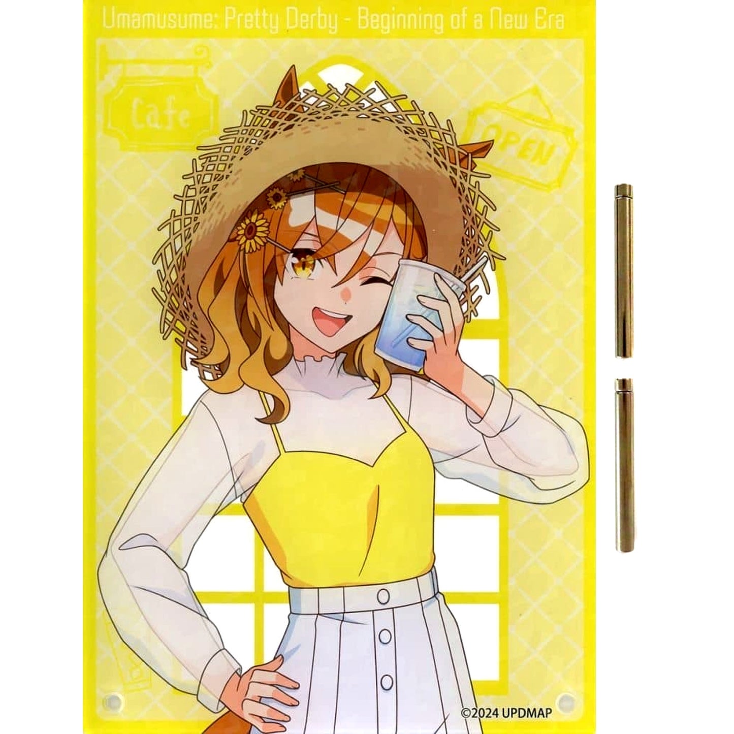 Jungle Pocket Umamusume Pretty Derby New Era Chugai Grace Cafe Vacation Holo Acrylic Art Panel [USED]