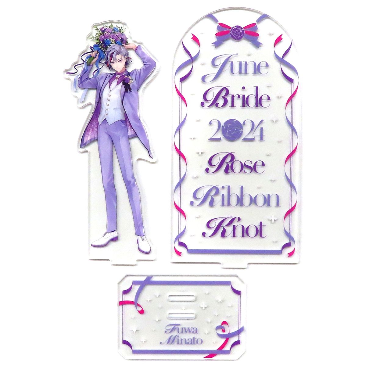 Fuwa Minato Acrylic Stand Virtual YouTuber Nijisanji June Bride 2024 Rose Ribbon Knot [USED]