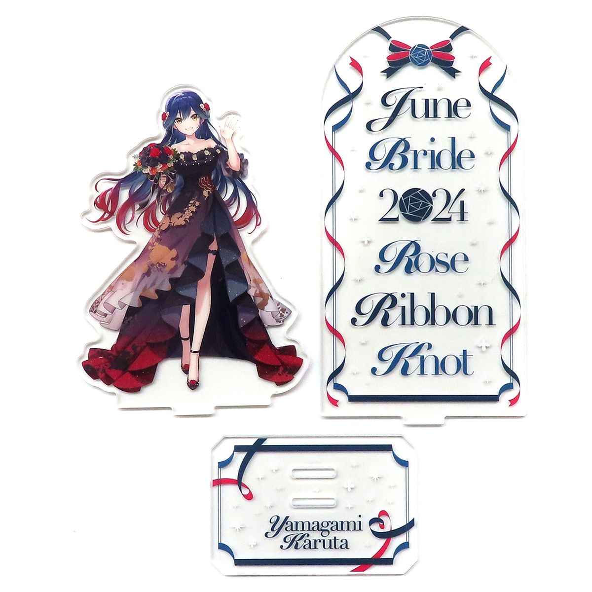 Yamagami Karuta Acrylic Stand Virtual YouTuber Nijisanji June Bride 2024 Rose Ribbon Knot [USED]