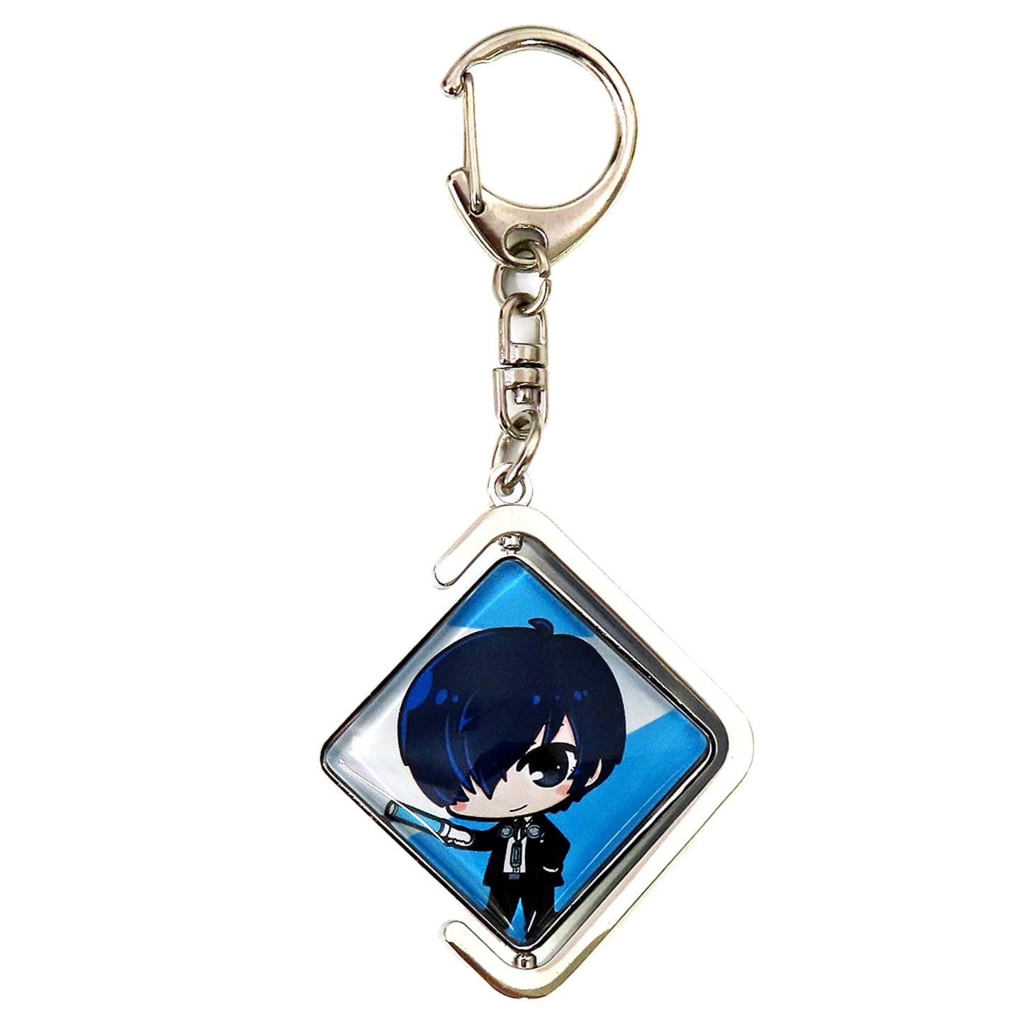 Persona 3 Protagonist Chibi Glass Spin Holder Trading Gacha PERSONA LIVE TOUR 2024: more ahead Exclusive Keychains [USED]