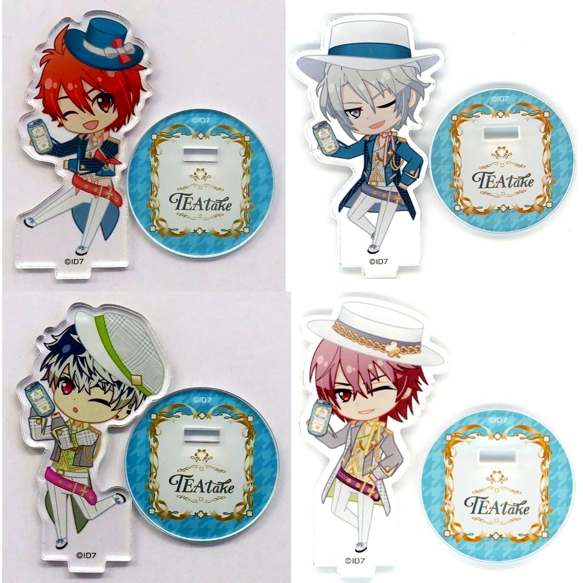 Set of 4 IDOLiSH7 Puchinana Acrylic Stand Collection TEA take [USED]