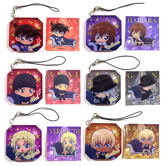 Set of 6 Detective Conan Jewel Acrylic Strap BOX ver. [USED]