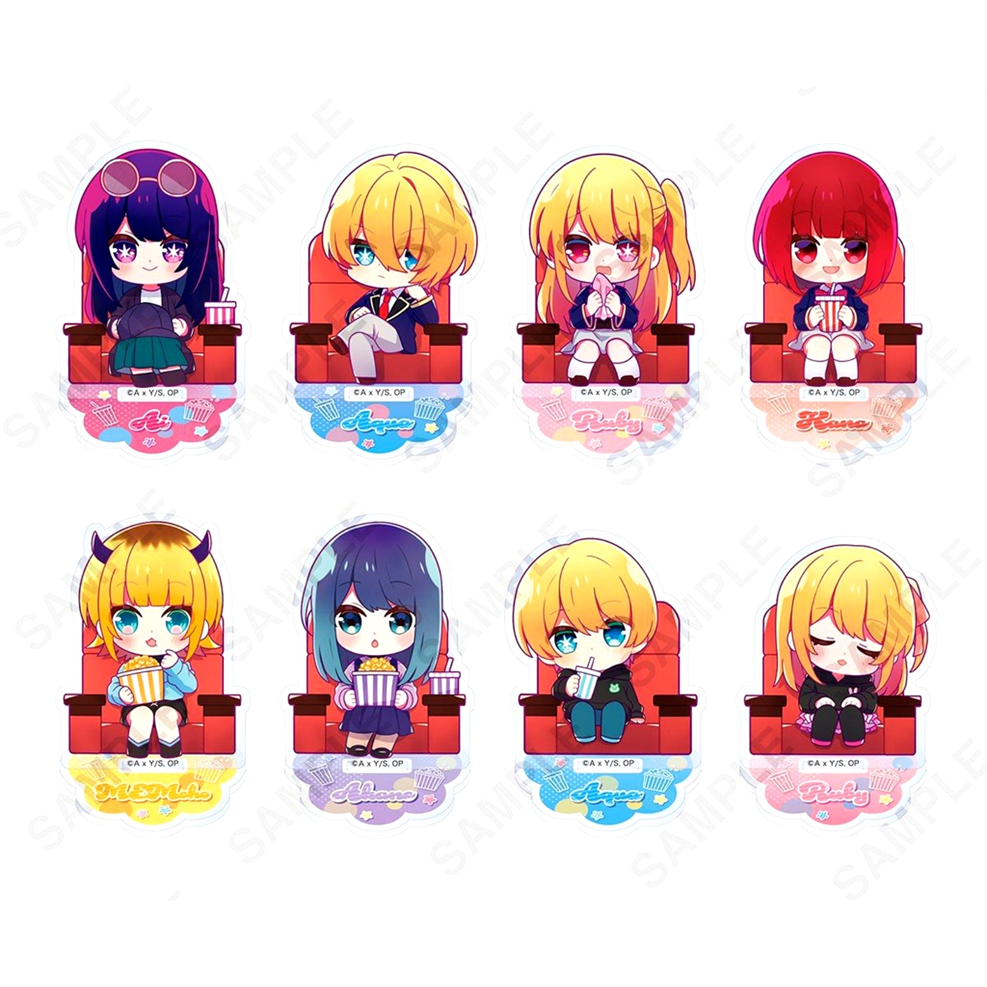 Set of 8 Oshi no Ko Trading Mini Char Acrylic Stand Figure Movie Theater Ver. [USED]