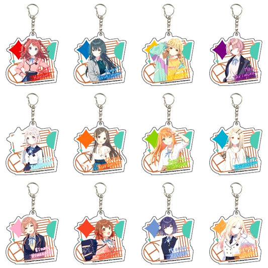 Set of 12 Gakuen Idolmaster Acrylic Keychain 01 Full Body Pop Up Shop in Ikebukuro Sukima Store by eeo [USED]
