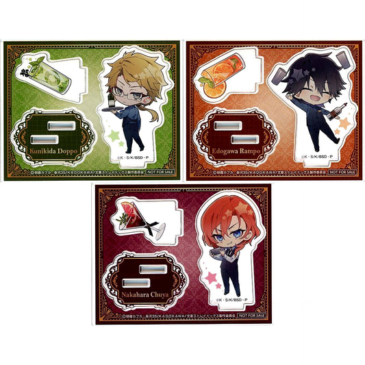 Set of 3 Bungo Stray Dogs Acrylic Stand Rakuten Gurunavi 2nd Collaboration Campaign Course Reservation Bonus Item [USED]