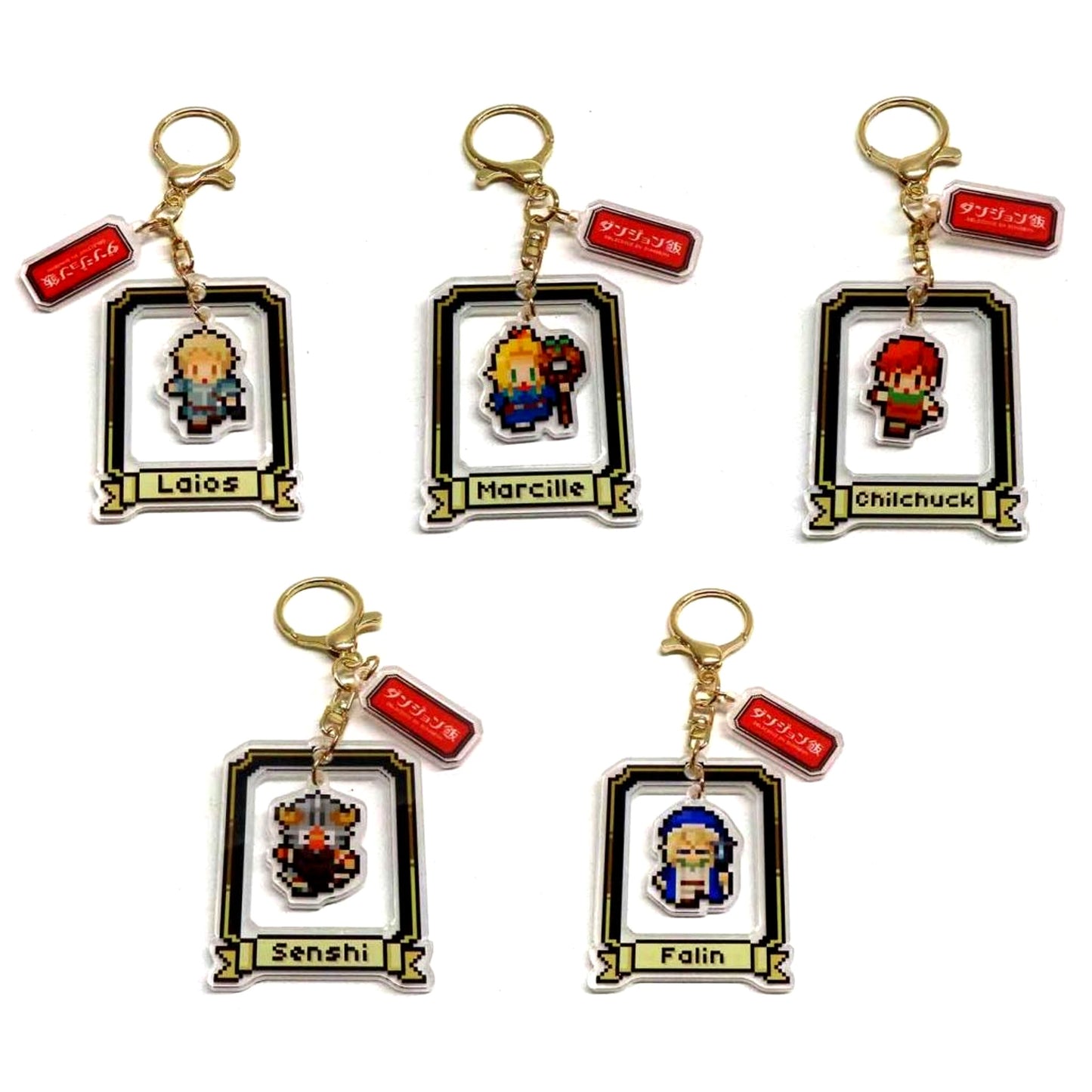 Set of 5 Delicious in Dungeon Swinging Frame Keychain [USED]