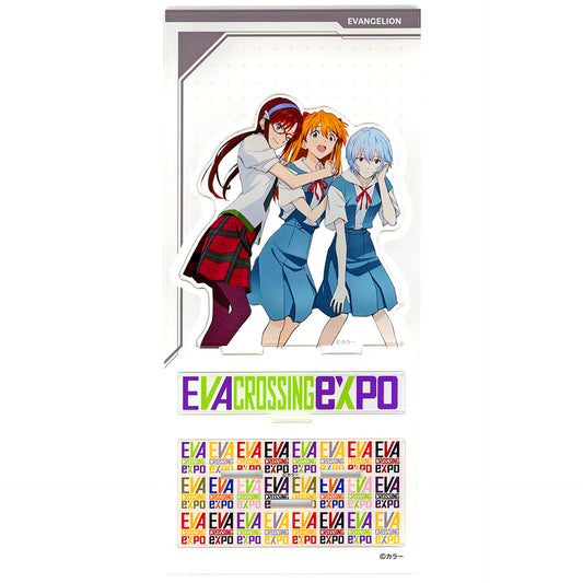 Rei & Asuka & Mari Acrylic Stand Evangelion Crossing Expo [USED]
