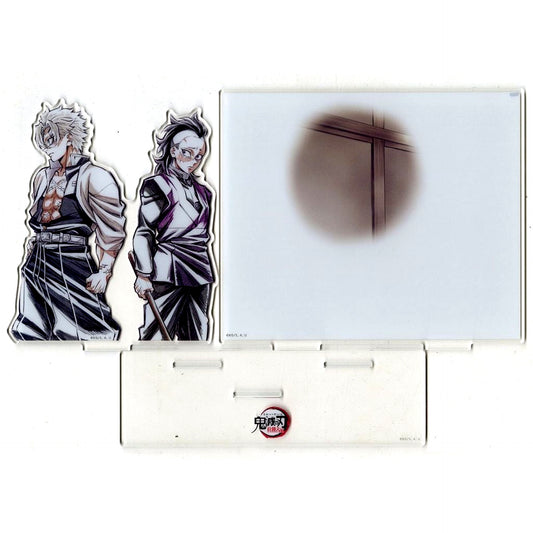 Sanemi Shinazugawa & Genya Shinazugawa Hashira Illustration Sanemi and Genya Acrylic Stand with Background Demon Slayer Hashira Training Arc x ufotable Cafe x Machi Asobi CAFE Real-Time Cafe [USED]