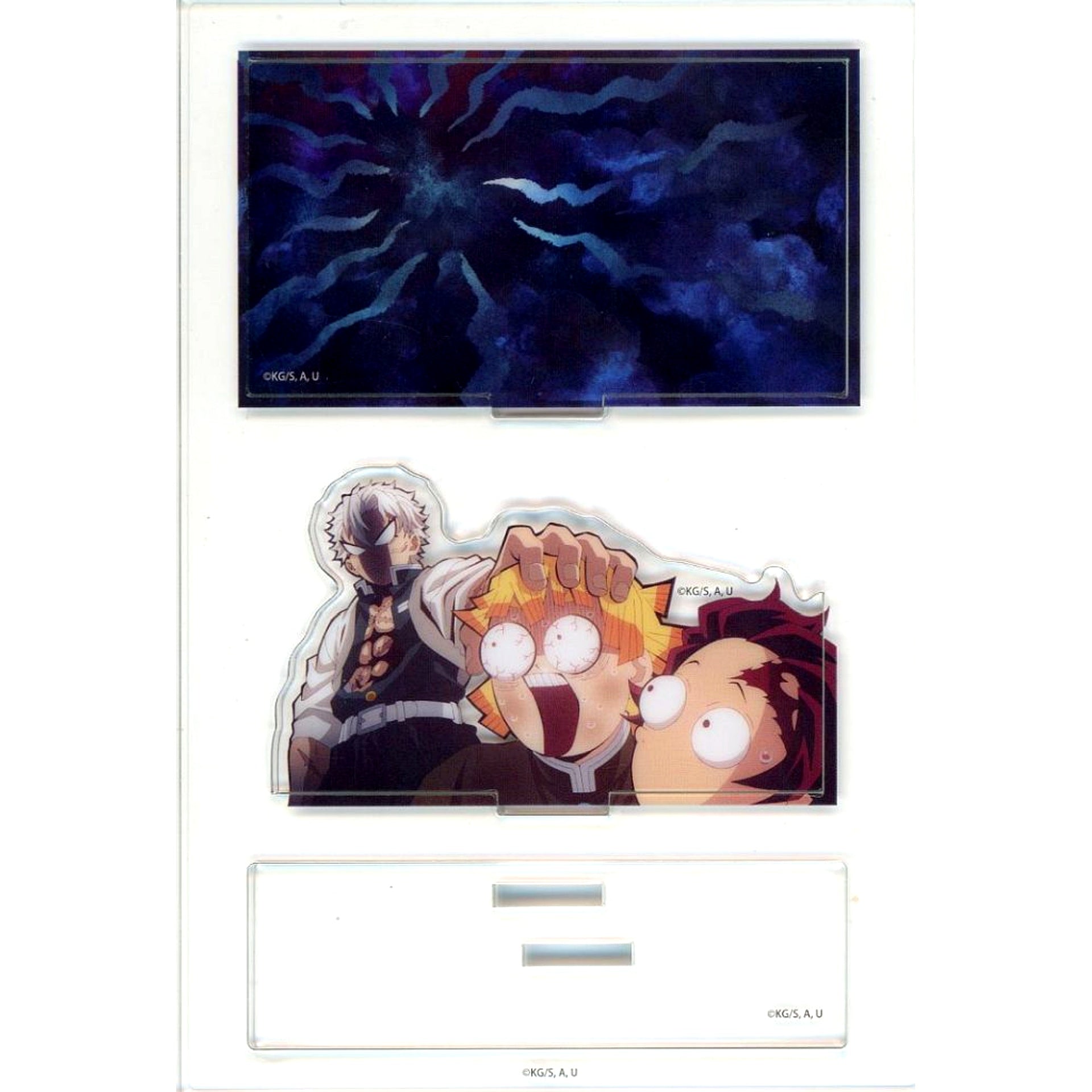 Sanemi Shinazugawa & Zenitsu Agatsuma & Tanjiro Kamado - Navy Background Demon Slayer: Kimetsu no Yaiba Hashira Training Arc x ufotable Cafe x Machi Asobi Cafe Real-Time Cafe Random Mini Diorama Acrylic Stand - Sanemi Shinazugawa - [USED]