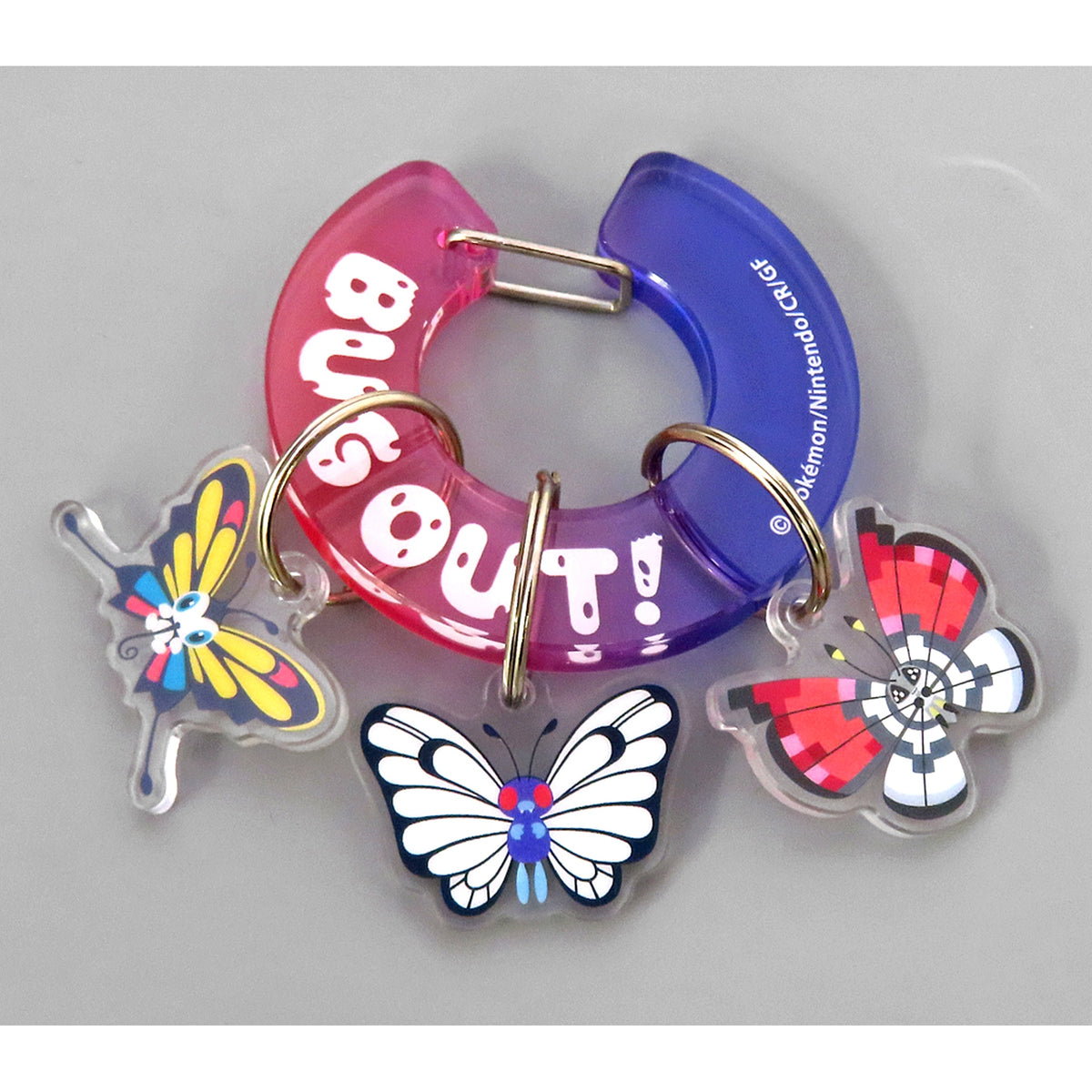 Butterfree & Vivillon & Beautifly Pokemon Acrylic Carabiner Collection Bug Out Pokemon Center Limited [USED]