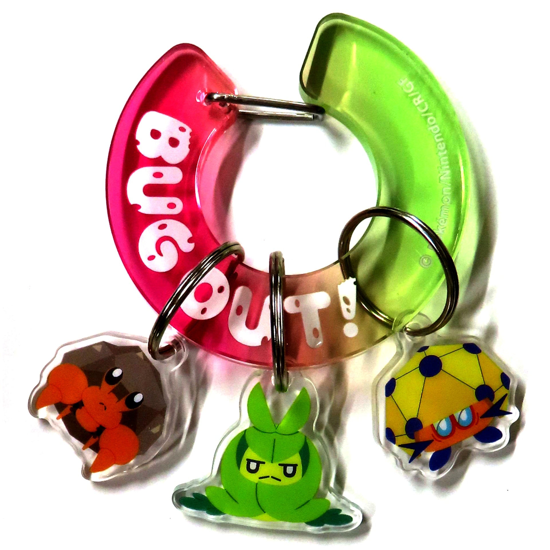 Dwebble Swadloon & Dottler Pokemon Acrylic Carabiner Collection BUG OUT! Pokemon Center Ltd [USED]