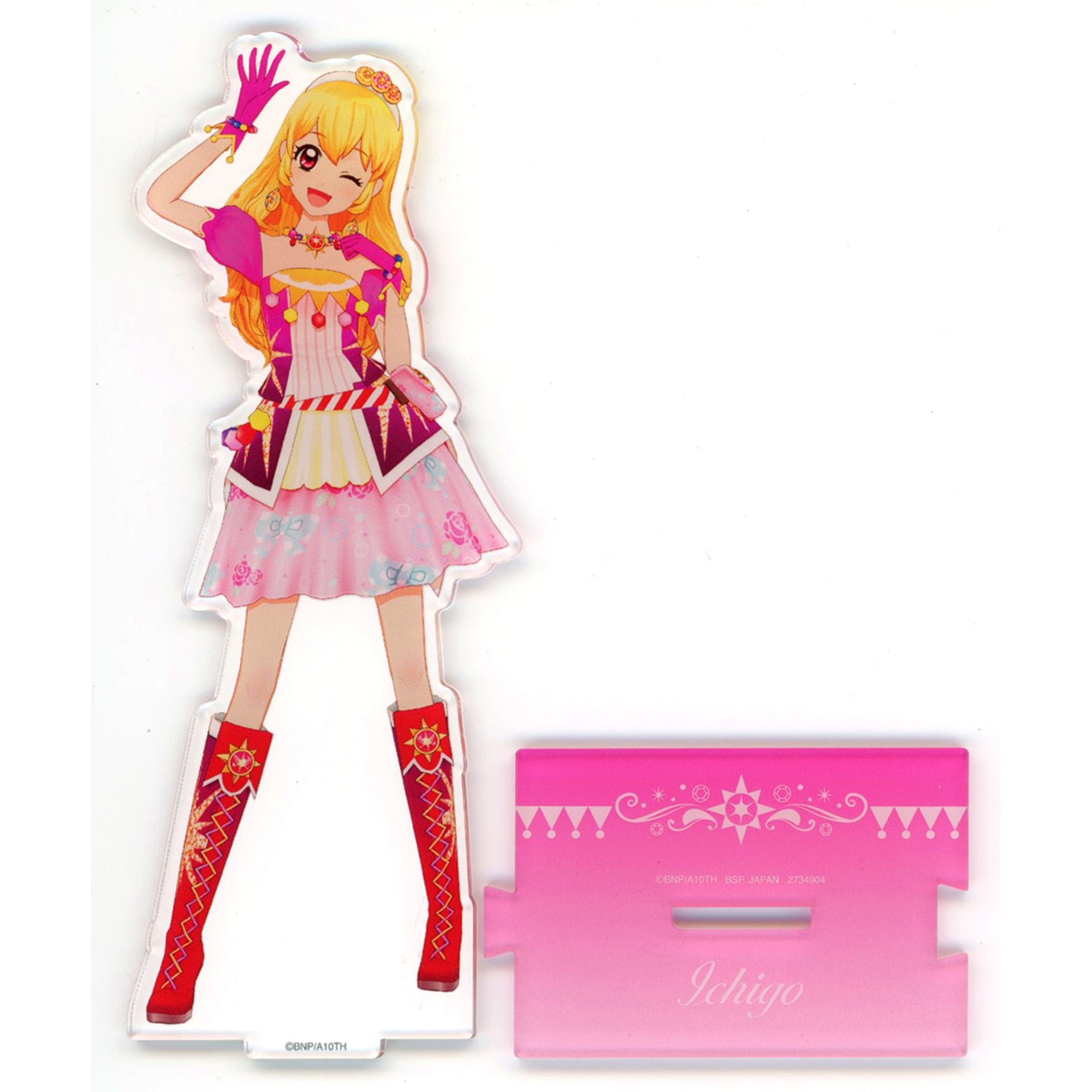 Ichigo Hoshimiya Soleil & Tristar Acrylic Plate with Stand Aikatsu! Namco Ltd [USED]