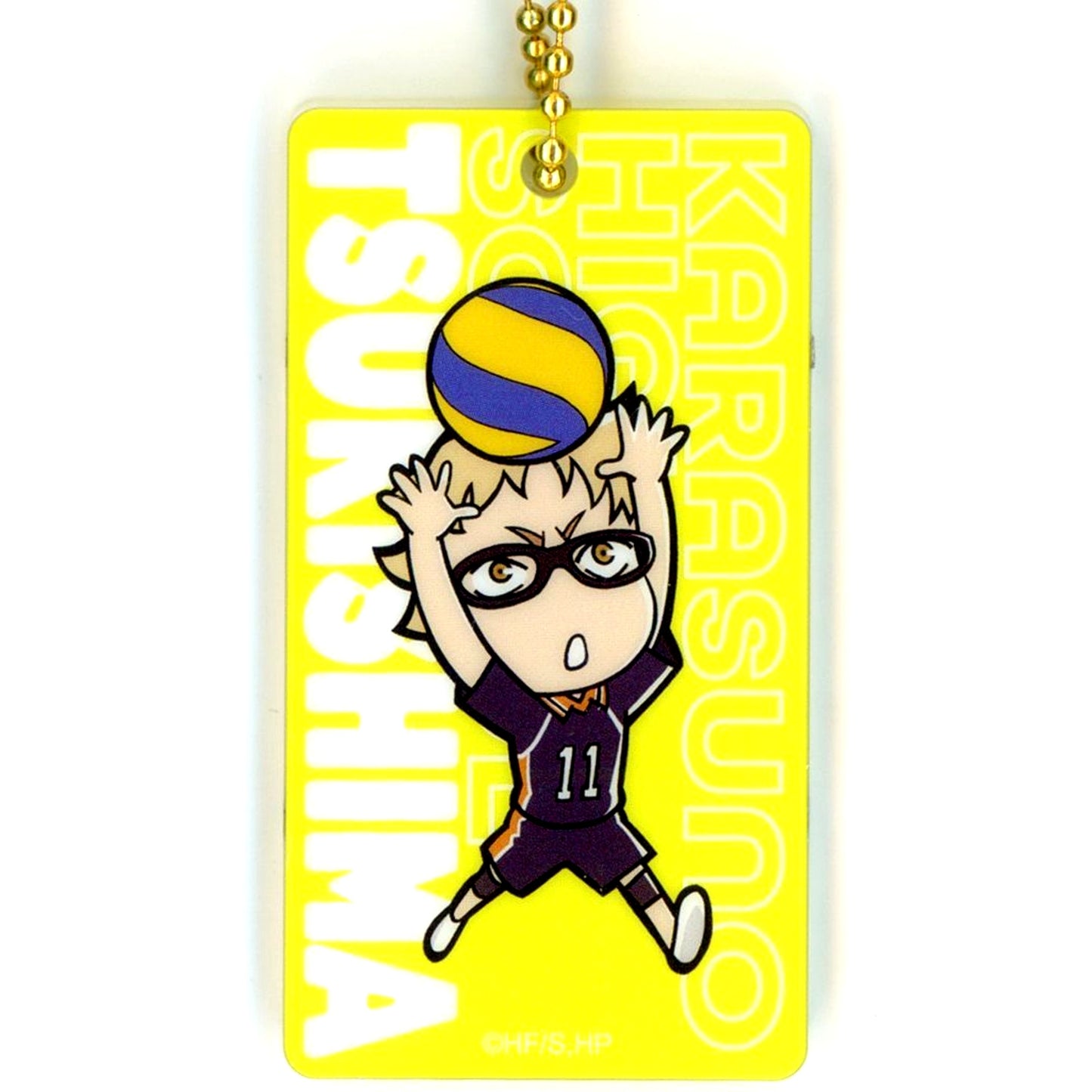 Kei Tsukishima Haikyu!! Anime 10th Anniversary Zen Kankaku Exhibition Connecting Keychain A [USED]