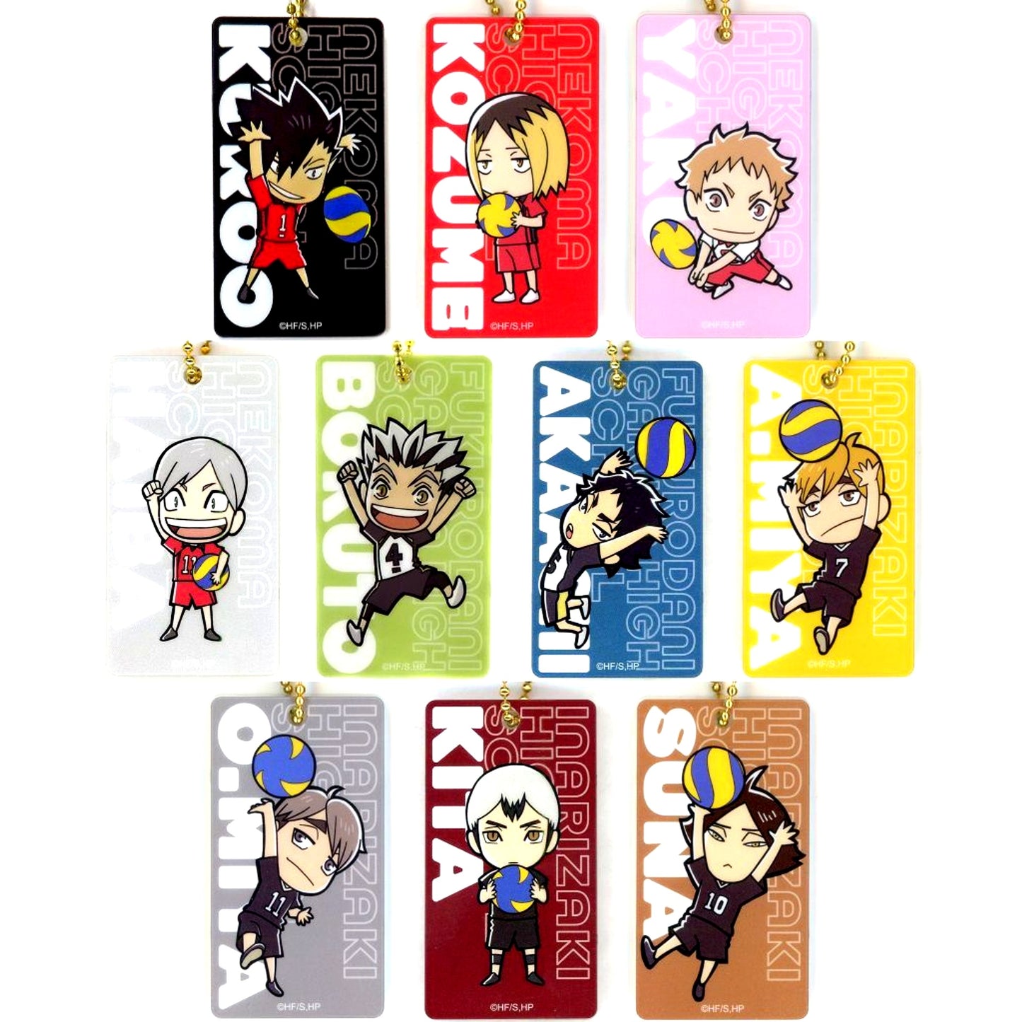 Set of 10 Haikyu!! Anime 10th Anniversary Zen Kankaku Acrylic Keychain B [USED]
