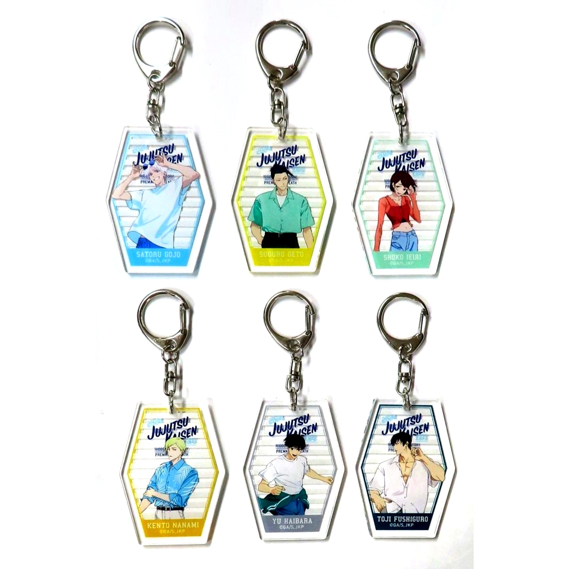 Set of 6 Jujutsu Kaisen Cafe 2024 Hidden Inventory Premature Death Acrylic Keychain [USED]