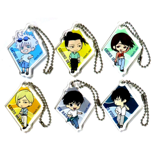 Set of 6 Jujutsu Kaisen Cafe 2024 Hidden Inventory Premature Death Mini Character Acrylic Keychain [USED]