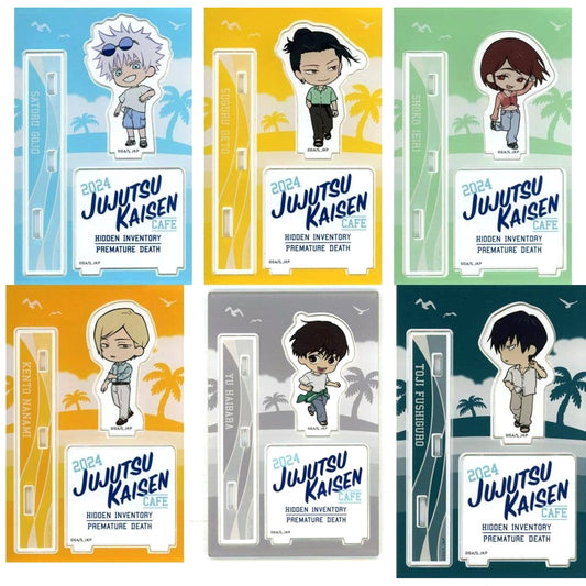 Satoru Gojo & Others Jujutsu Kaisen All 6 Types Set Mini Chara Acrylic Stand Cafe 2024 Kaigyoku Gyokusetsu Limited [USED]