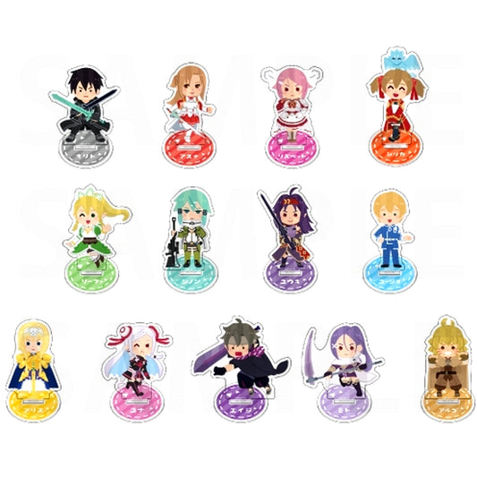 Set of 13 Sword Art Online Trading Acrylic Stand Irasutoya [USED]