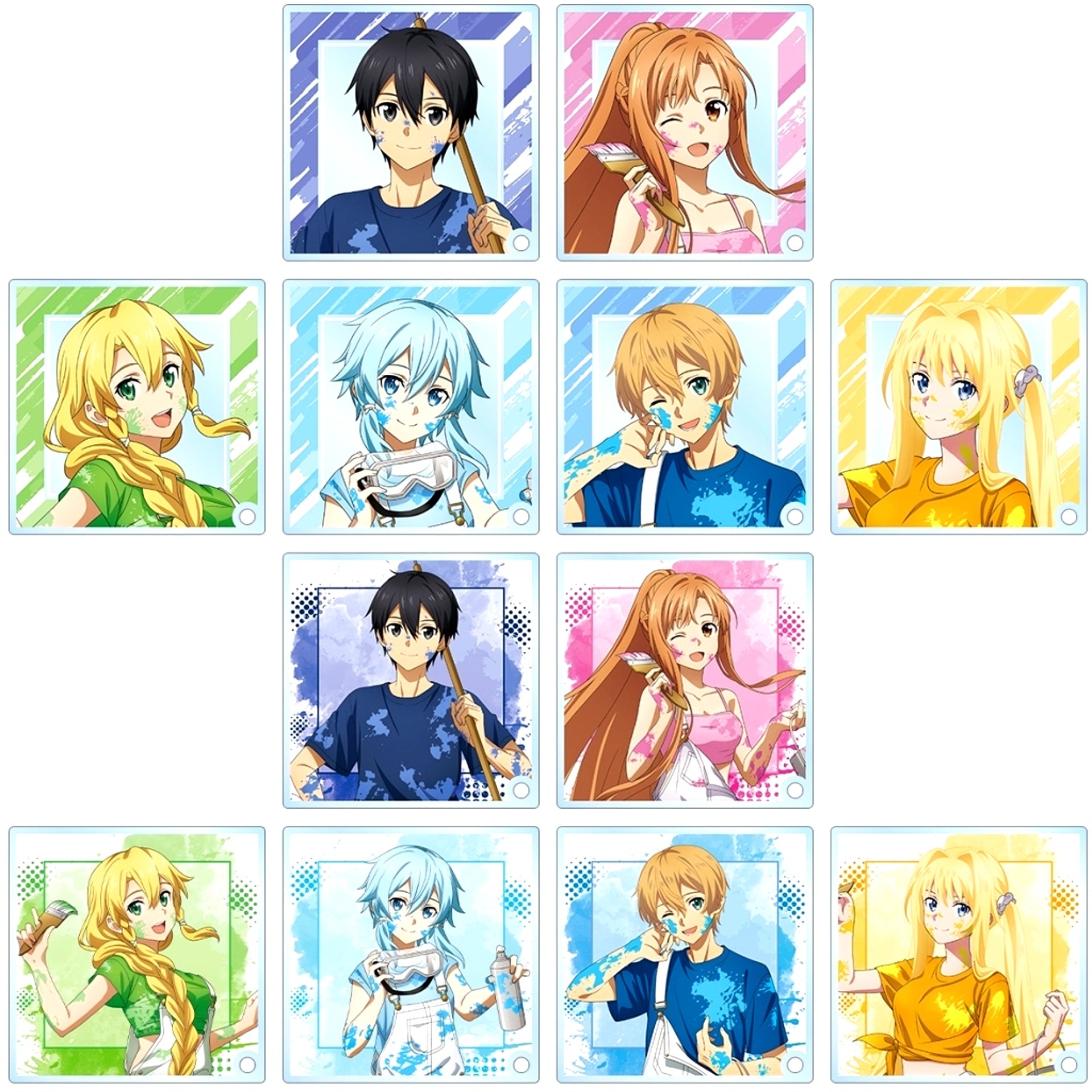 Set of 12 Sword Art Online Illustration Paint Style Ver. Trading Acrylic Stand Panel [USED]