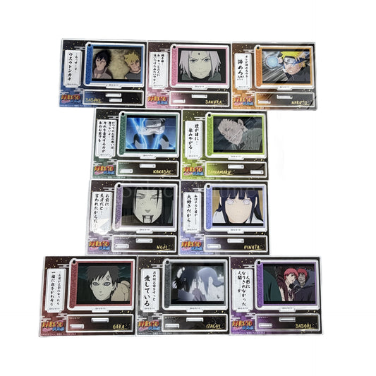 Set of 10 Trading Famous Quote Acrylic Stand Scene Shot Naruto Shippuden [USED]