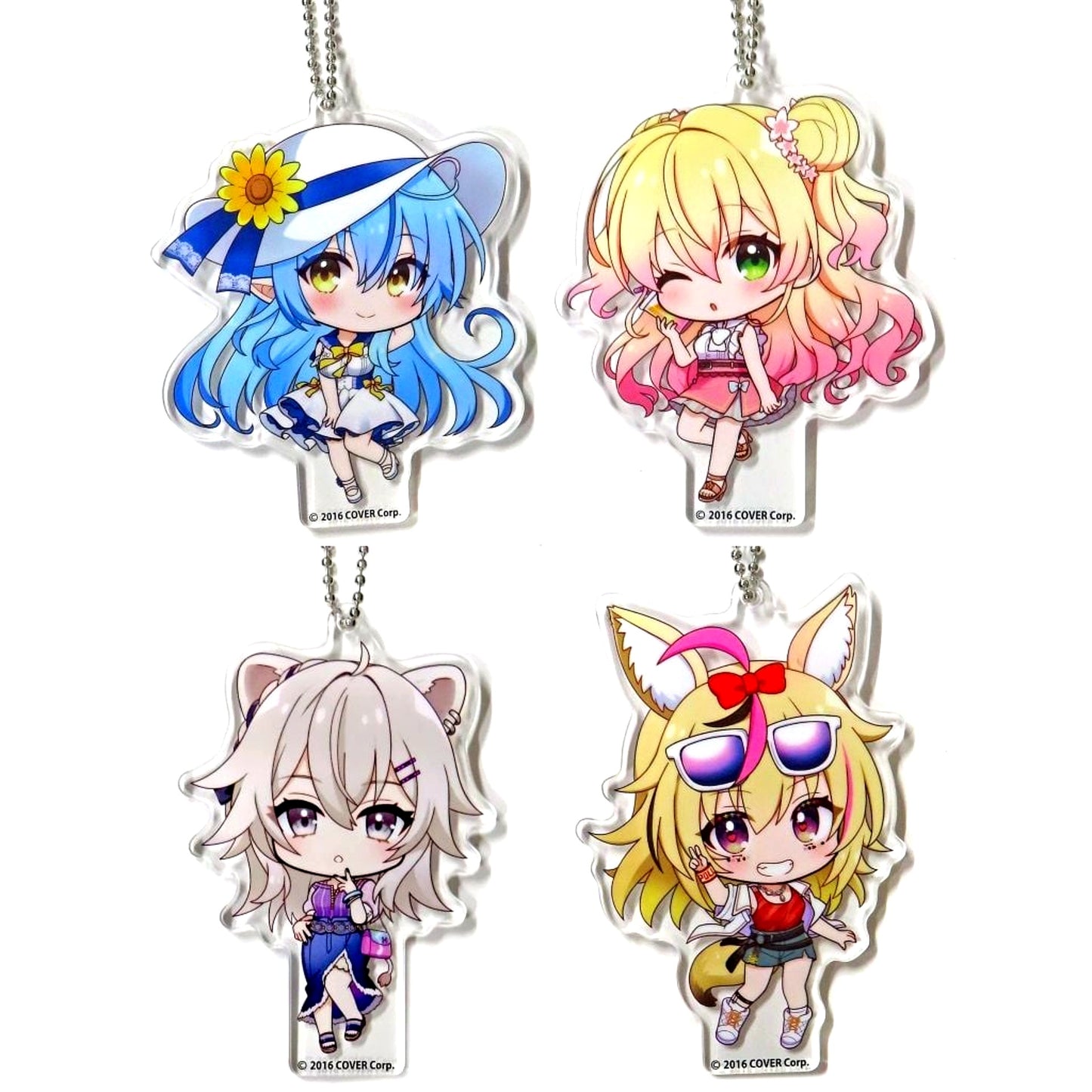 Set of 4 Hololive Deformed Acrylic Ball Chain NePoLaBo Outing Ver. GiGO Ltd [USED]