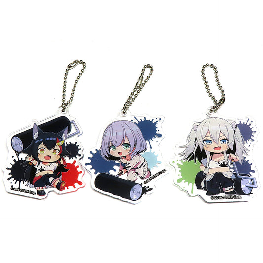 Set of 3 Virtual YouTuber Hololive x AEON Trading Acrylic Keychain Black Friday [USED]