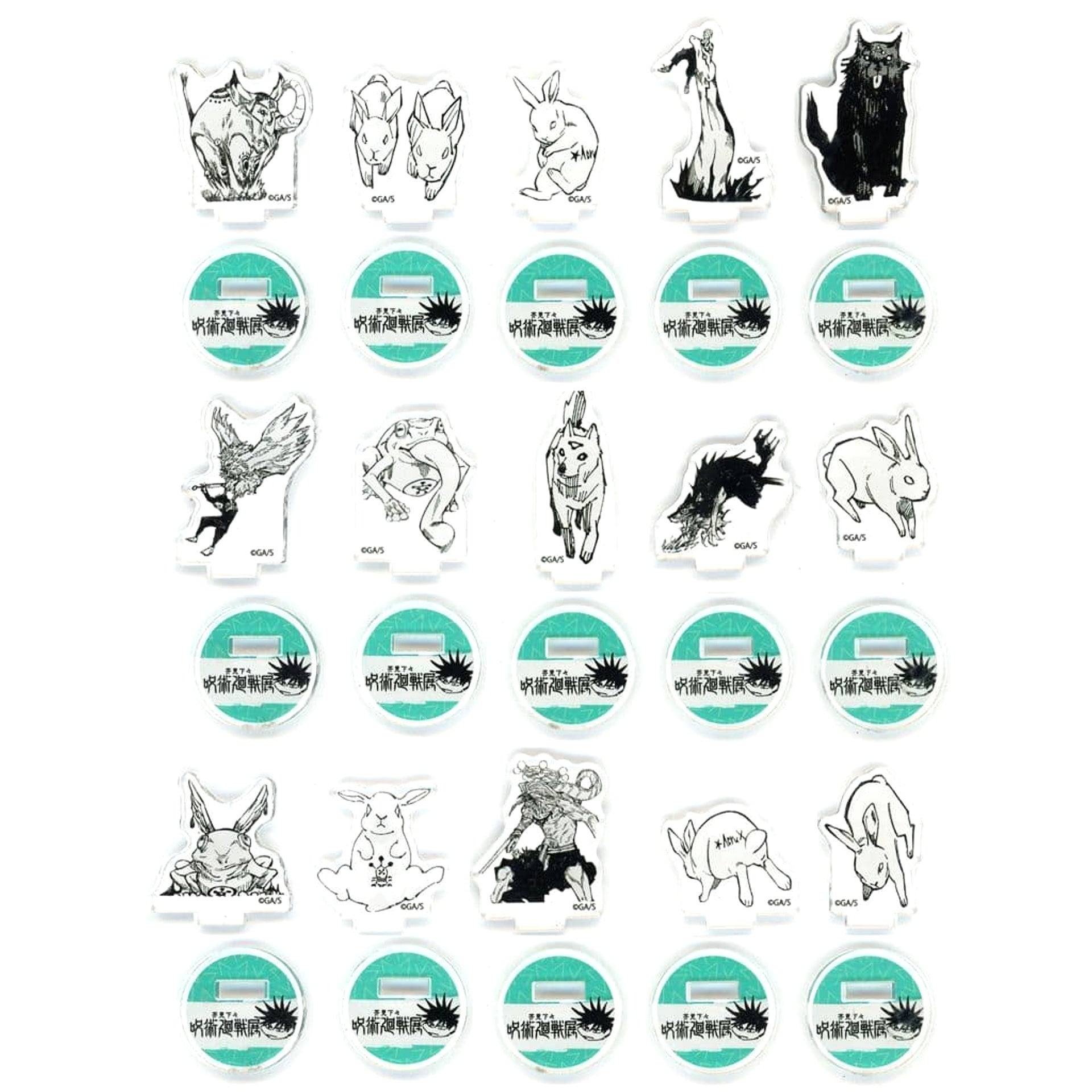 Jujutsu Kaisen Gyokuken Shiro & Others All 15 Types Set Acrylic Mini Figure Megumi Fushiguro's Shikigami Ver. Akutami Gege Jujutsu Kaisen Exhibition Limited Acrylic Item [USED]