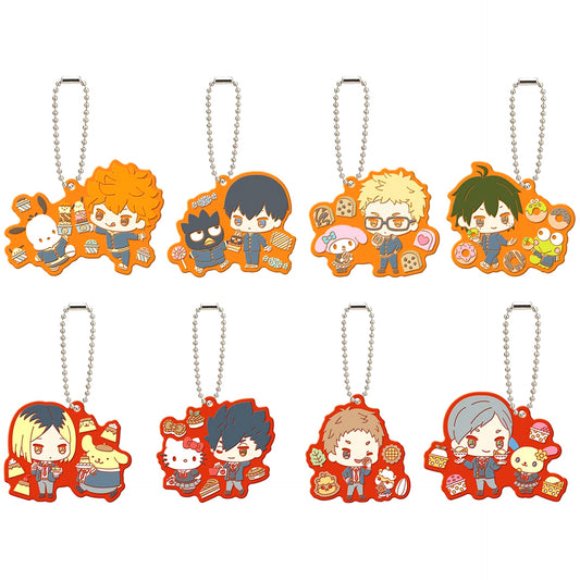 Set of 8 Haikyu!! x Sanrio Characters Special Rubber Mascot [USED]