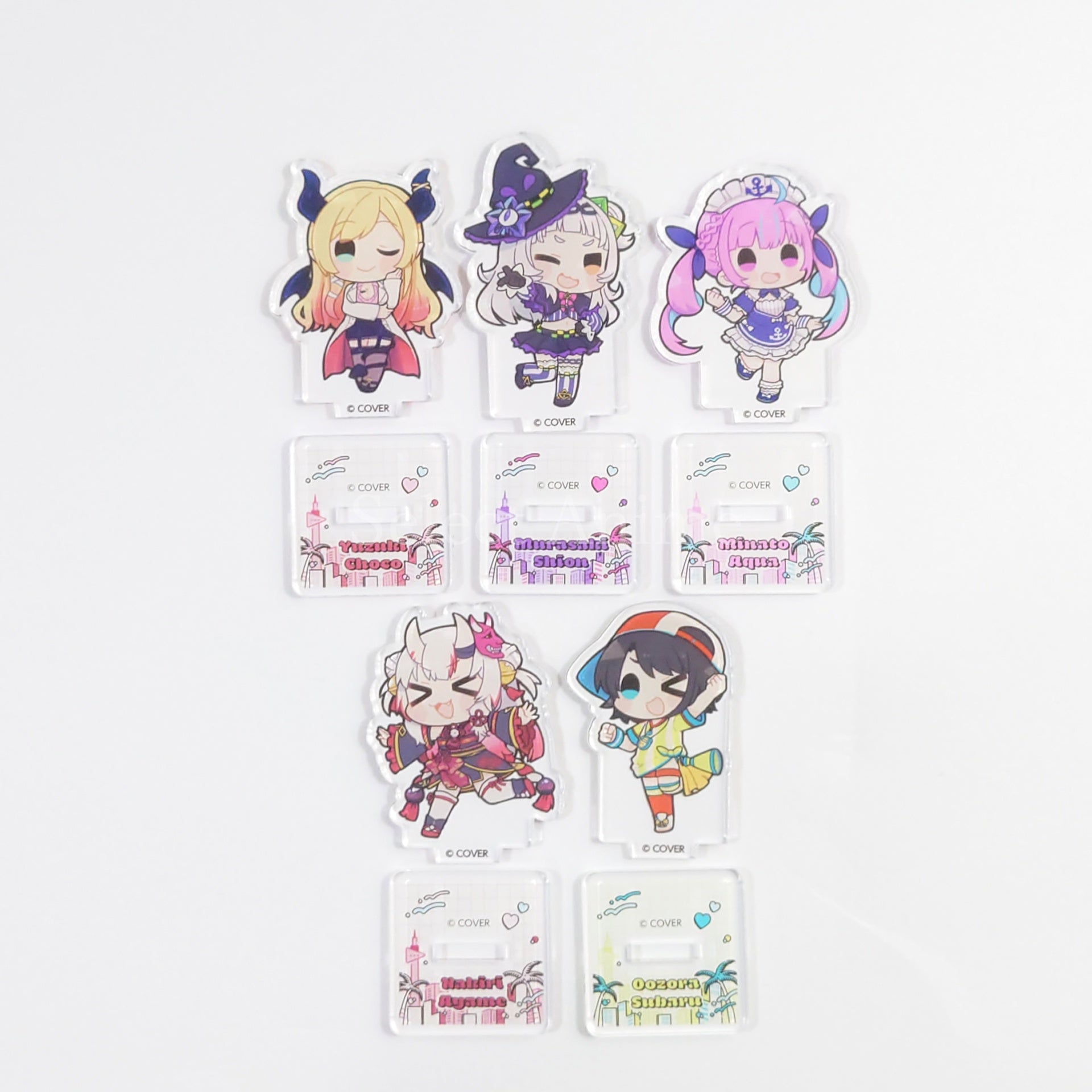 VTuber Hololive Minato Aqua & Others Hololive 2nd Generation Mini Acrylic Stand Hololive City'24 Exclusive 5 Piece Set Acrylic Stands [USED]