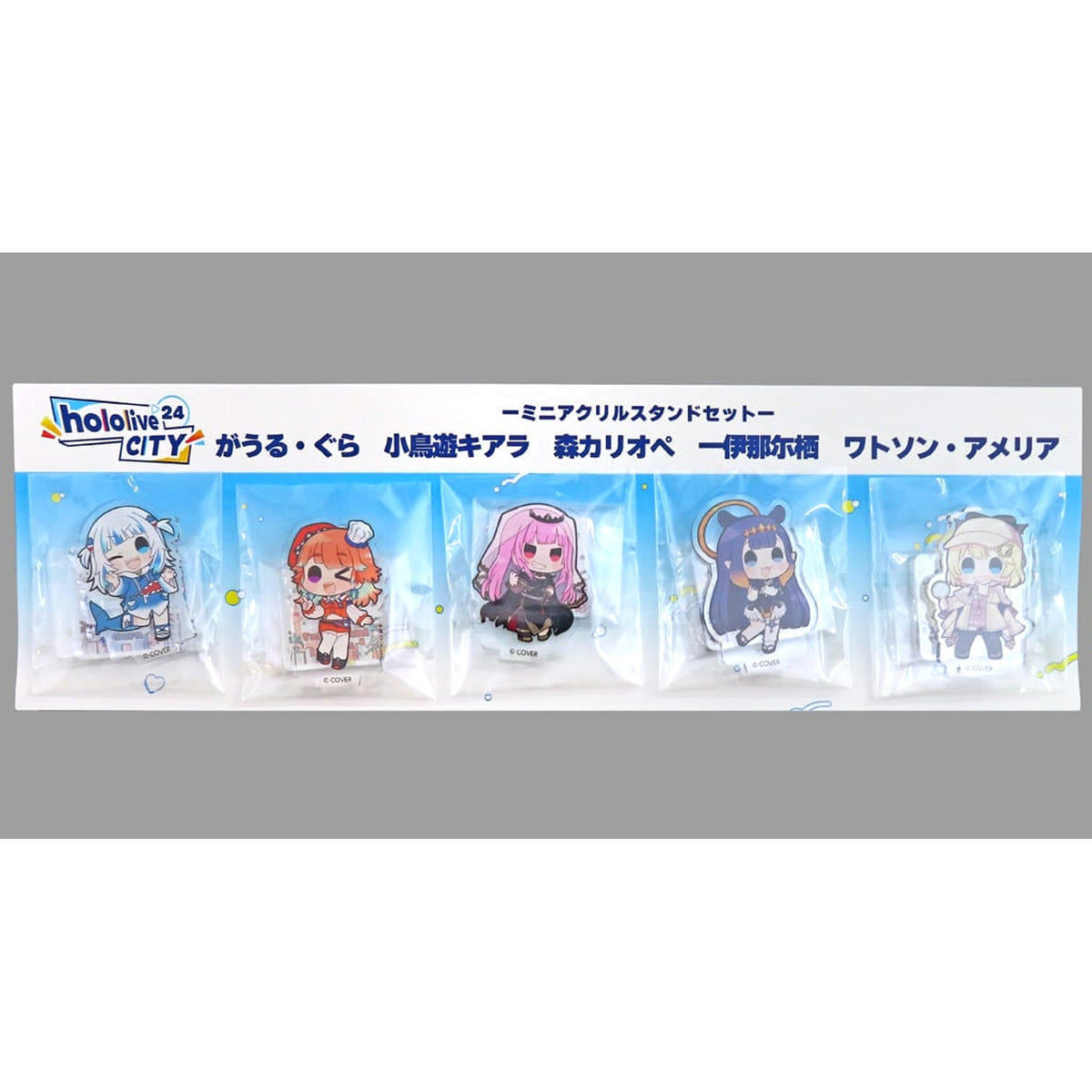 VTuber Hololive English Myth 5 Piece Set Mini Acrylic Stand Hololive City'24 Exclusive Acrylic Stands [USED]