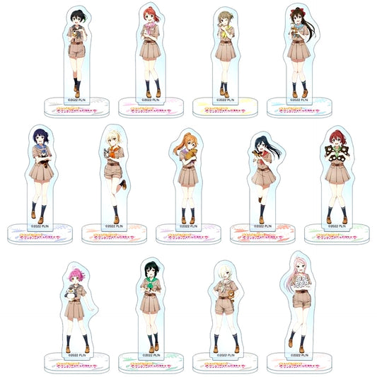Set of 13 Love Live! Nijigasaki High School Idol Club x Tobu Zoo Trading Mini Acrylic Stand Illustration Safari Look Ver. [USED]