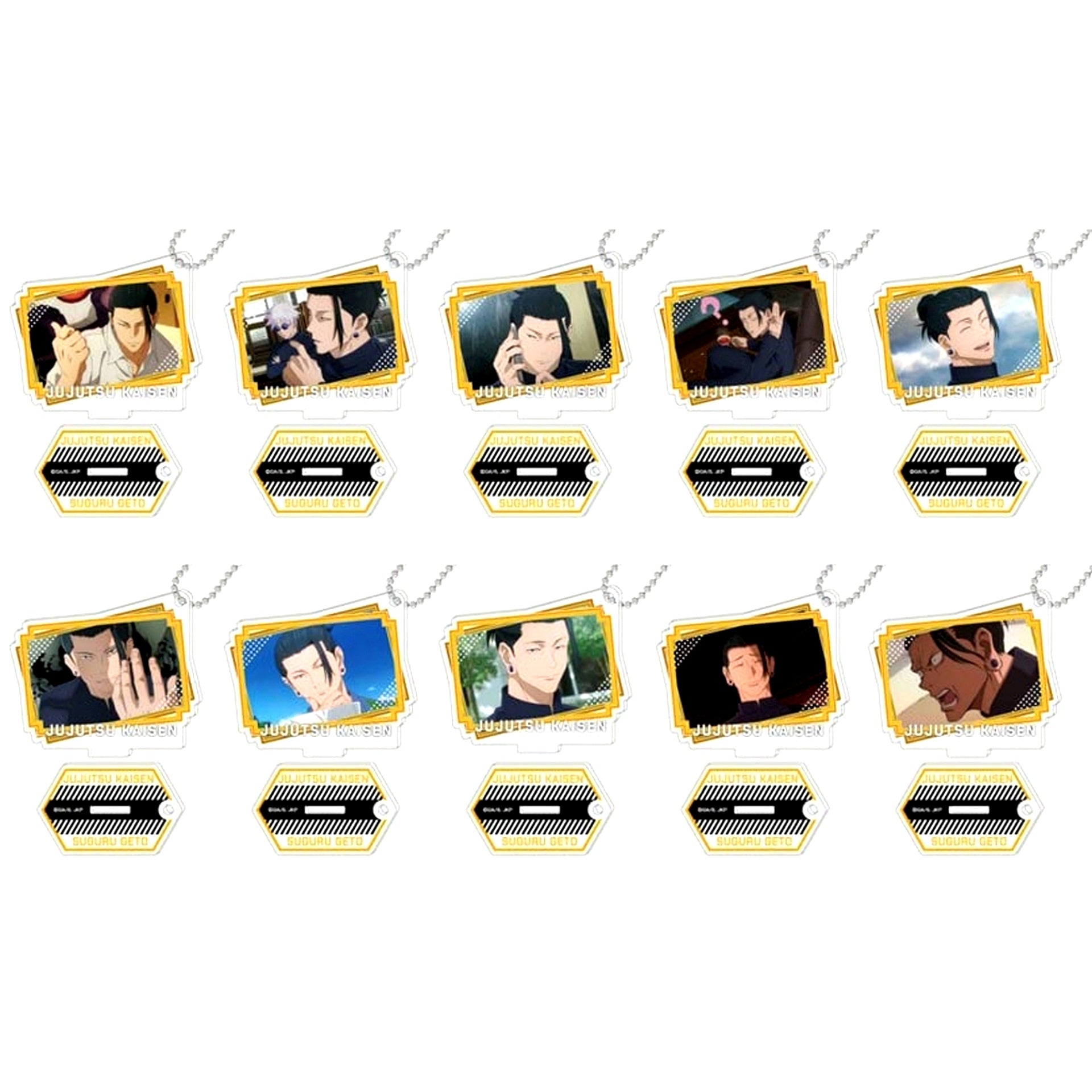 Set of 10 Photo Stand Acrylic Keychain Jujutsu Kaisen Hidden Inventory Premature Death Suguru Geto BOX [USED]