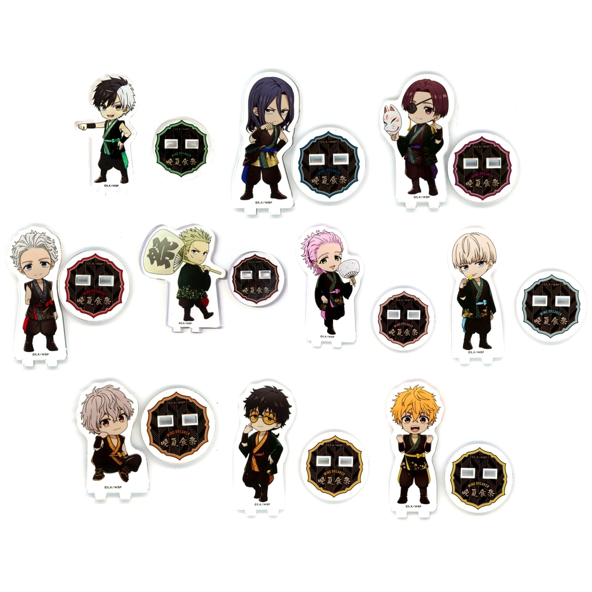 Set of 10 WIND BREAKER Late Summer Food Festival x animate cafe Trading Acrylic Stand [USED]