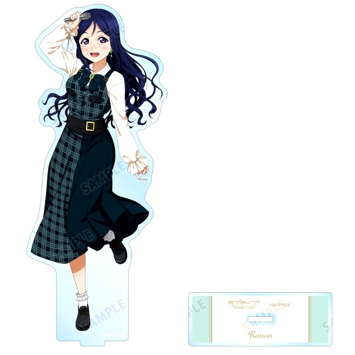 Kanan Matsuura Love Live! Sunshine!! Illustration Check Dress Costume Ver. Big Acrylic Stand [USED]