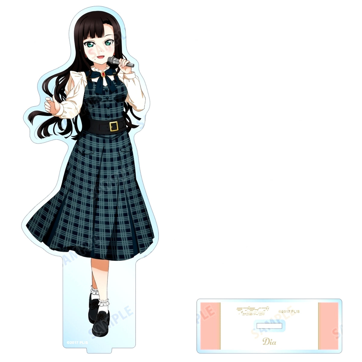 Dia Kurosawa Plaid Dress Outfit Ver. Love Live! Sunshine!! Illustration BIG Acrylic Stand [USED]
