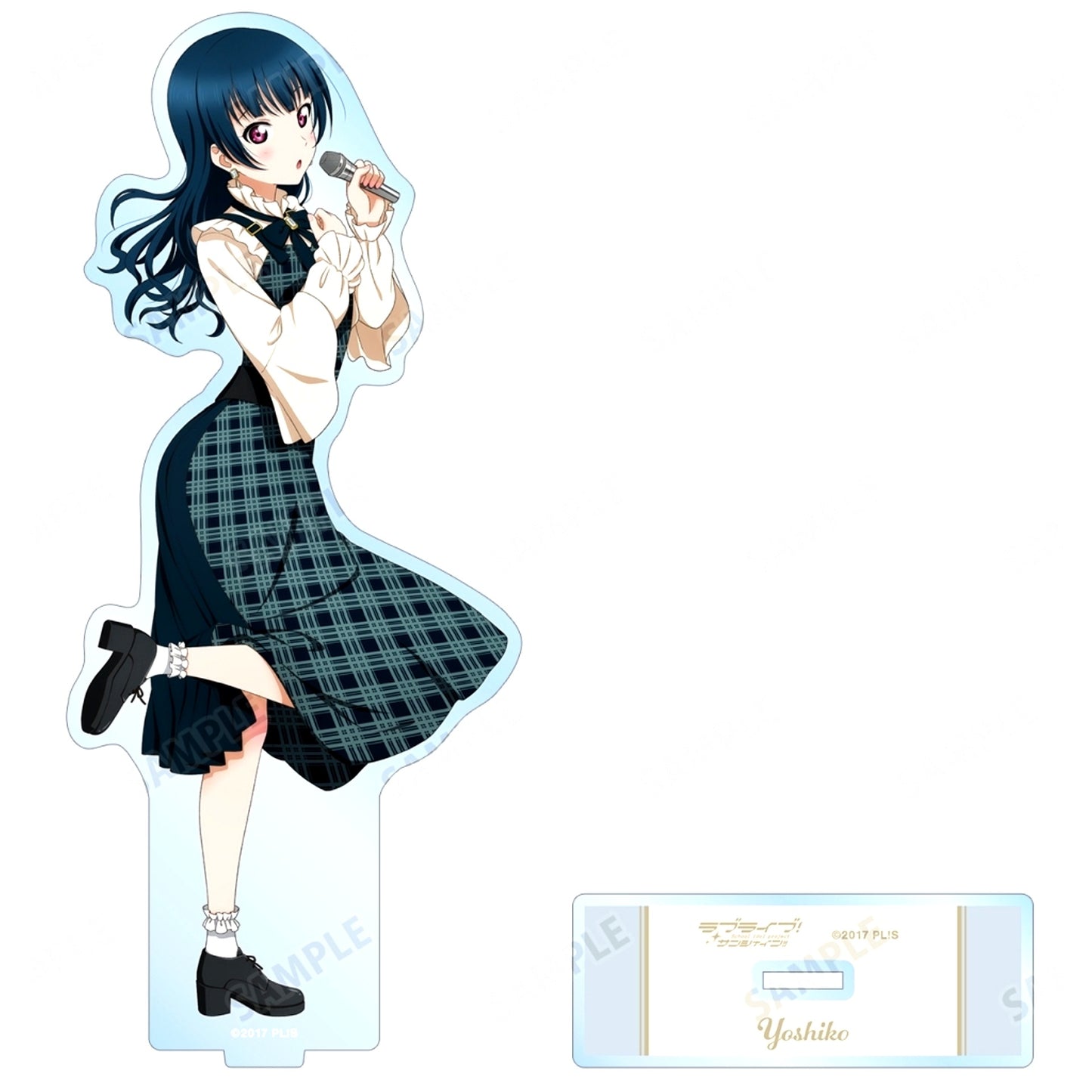 Yoshiko Tsushima Newly Drawn Checkered One Piece Outfit Ver. BIG Acrylic Stand Love Live! Sunshine!! [USED]