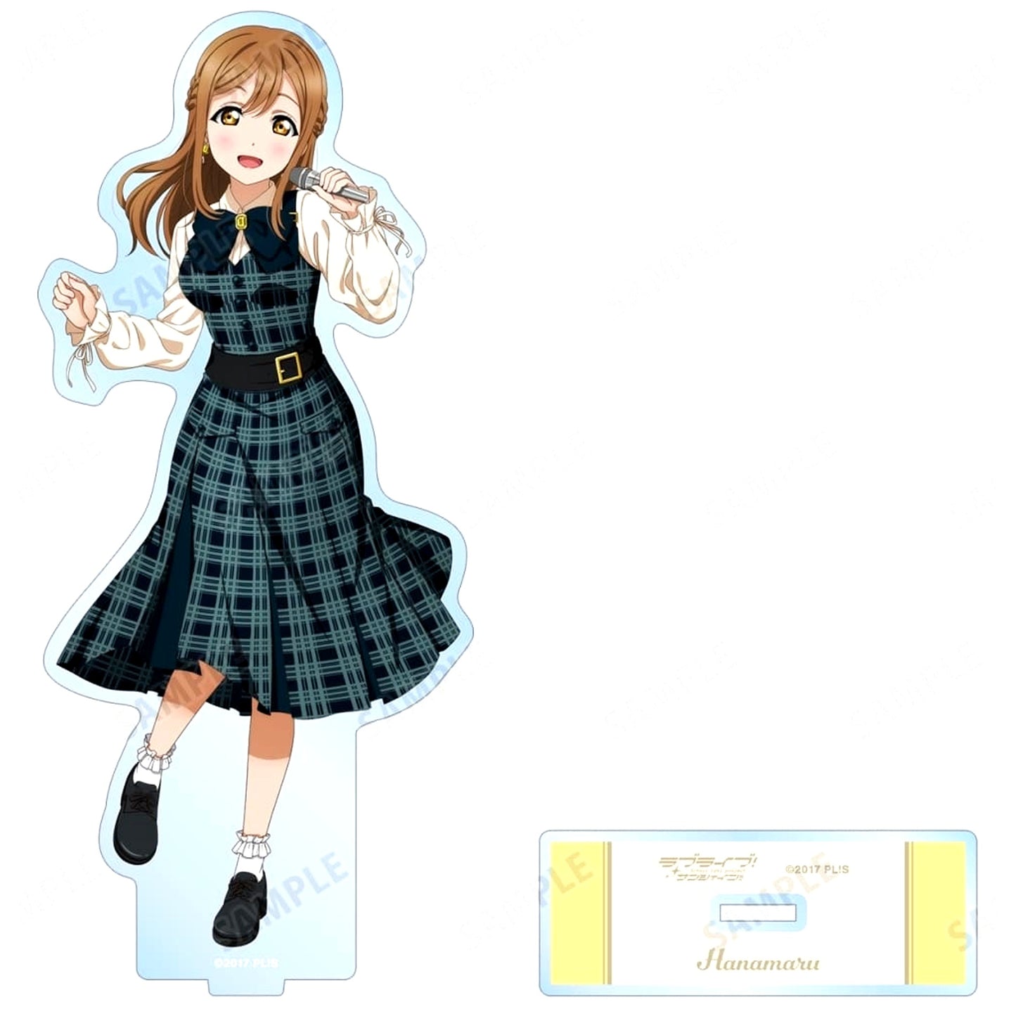 Hanamaru Kunikida Love Live! Sunshine!! Newly Drawn Illustration Checked One-Piece Outfit Ver. BIG Acrylic Stand [USED]