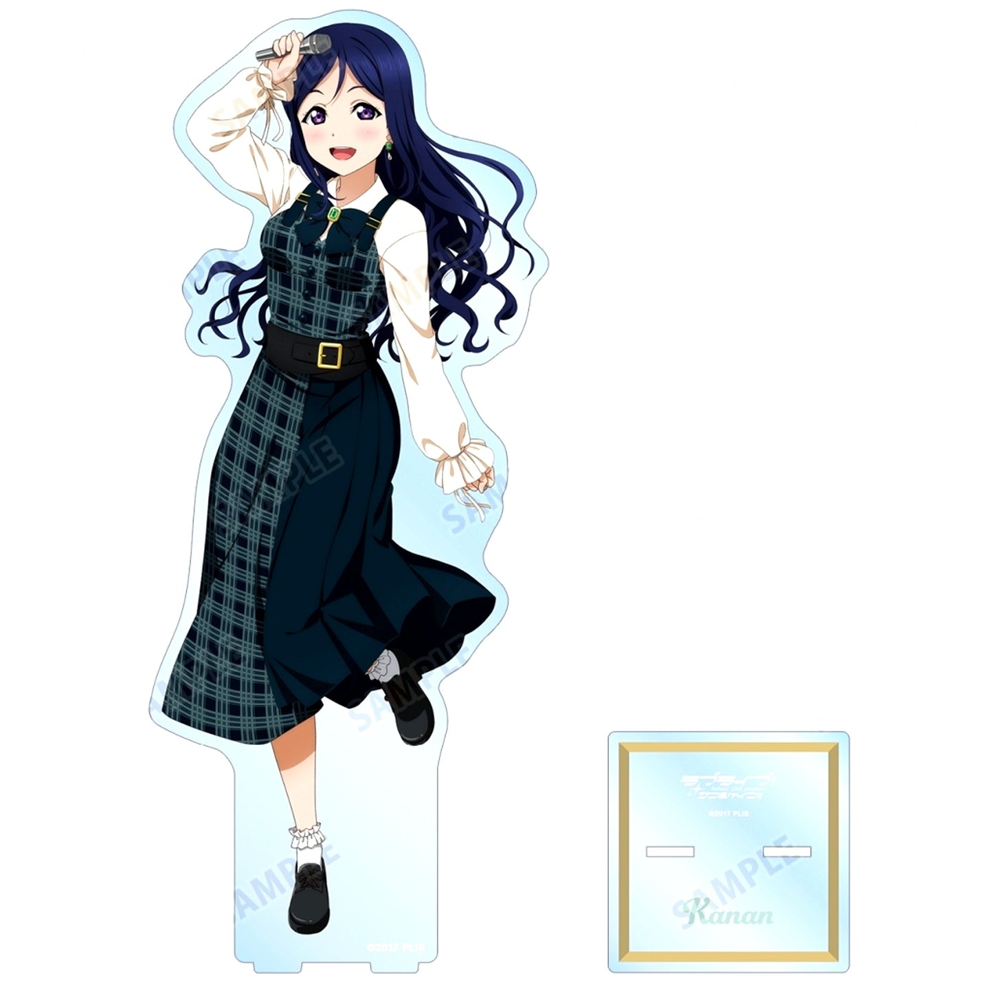 Kanan Matsuura Newly Drawn Checkered One Piece Outfit Ver. Oversized Acrylic Stand Love Live! Sunshine!! [USED]
