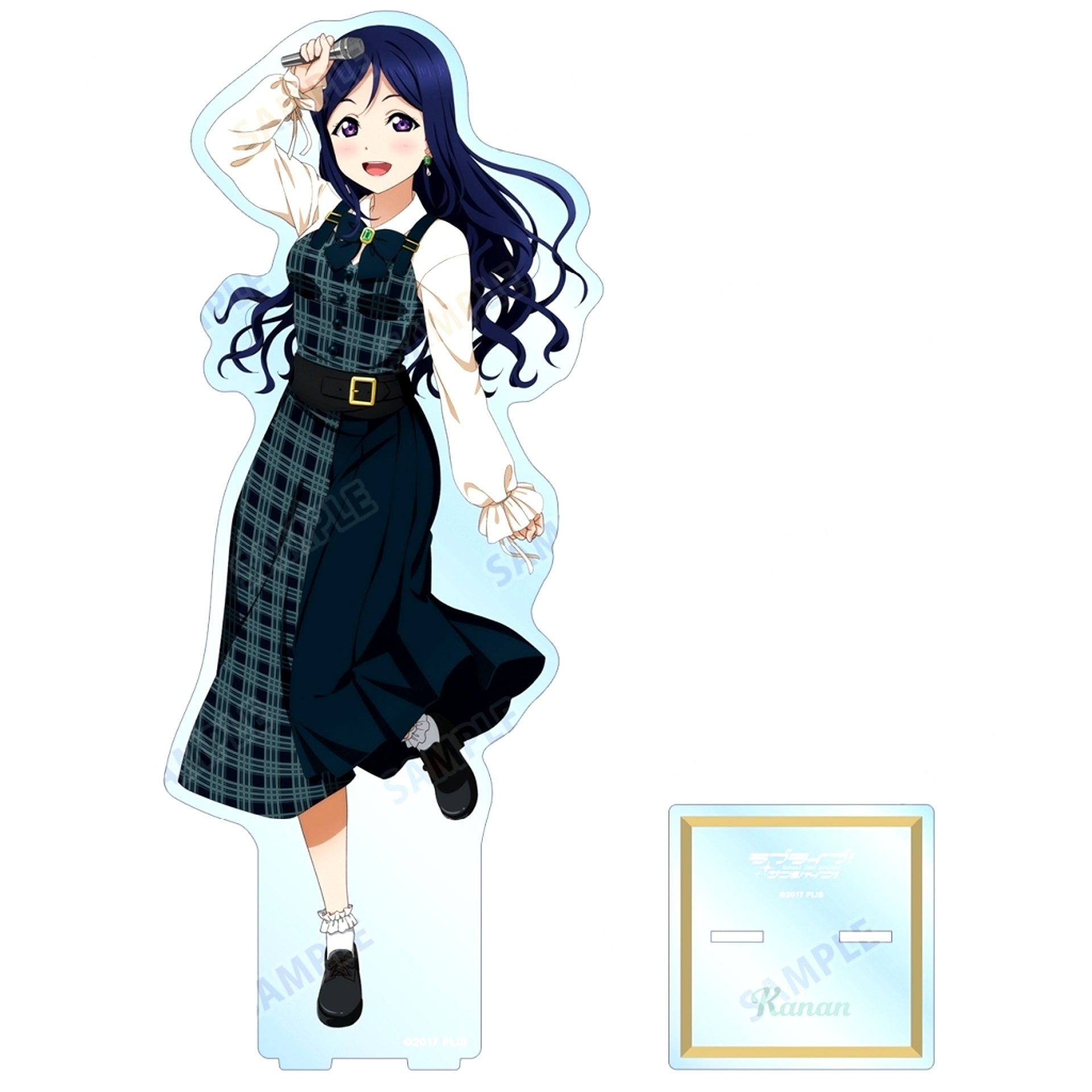 Kanan Matsuura Newly Drawn Checkered One Piece Outfit Ver. Oversized Acrylic Stand Love Live! Sunshine!! [USED]