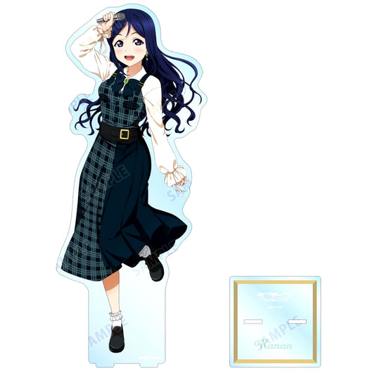 Kanan Matsuura Newly Drawn Checkered One Piece Outfit Ver. Oversized Acrylic Stand Love Live! Sunshine!! [USED]