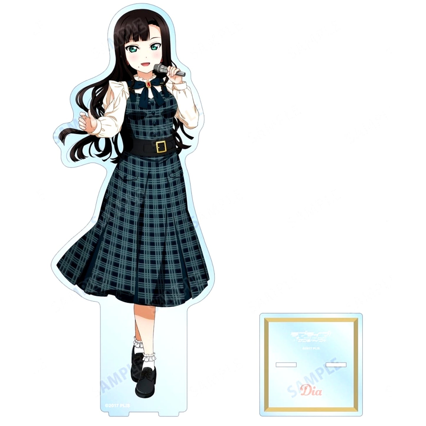 Dia Kurosawa Love Live! Sunshine!! Newly Drawn Extra Large Acrylic Stand Check One-Piece Outfit ver. [USED]