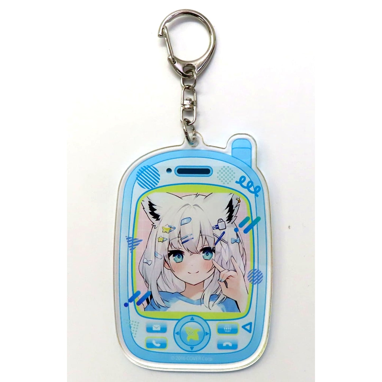 Shirakami Fubuki Hololive Acrylic Keychain Gal Style Outfit Lawson [USED]