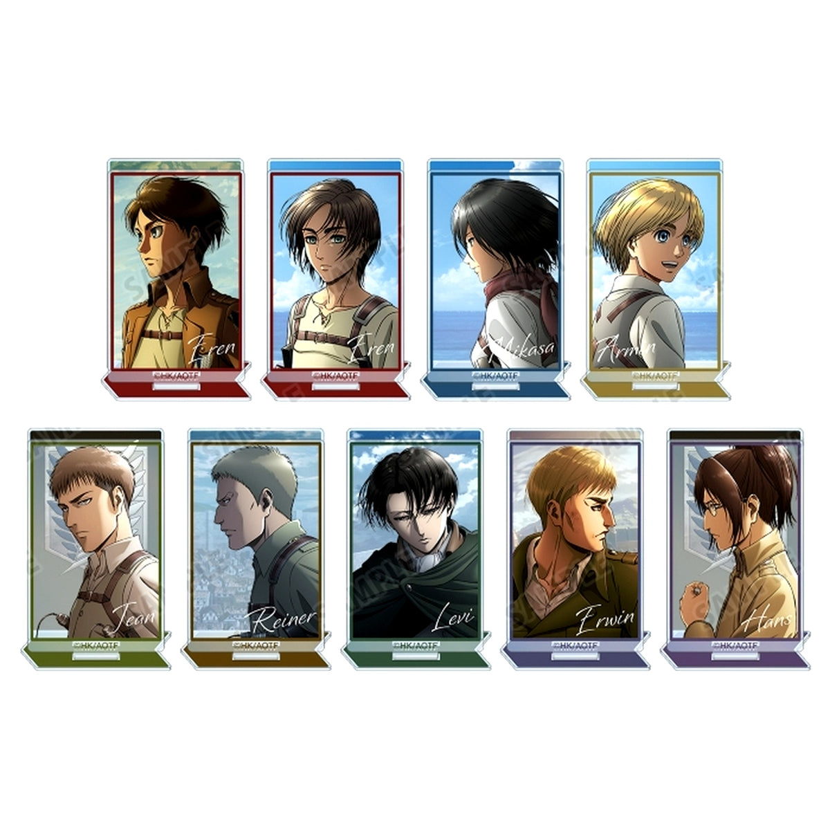 Set of 9 Attack on Titan Trading Acrylic Stand with Parts [USED]