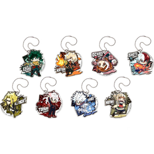 Set of 8 My Hero Academia Defome Kessen! Acrylic Keychain [USED]