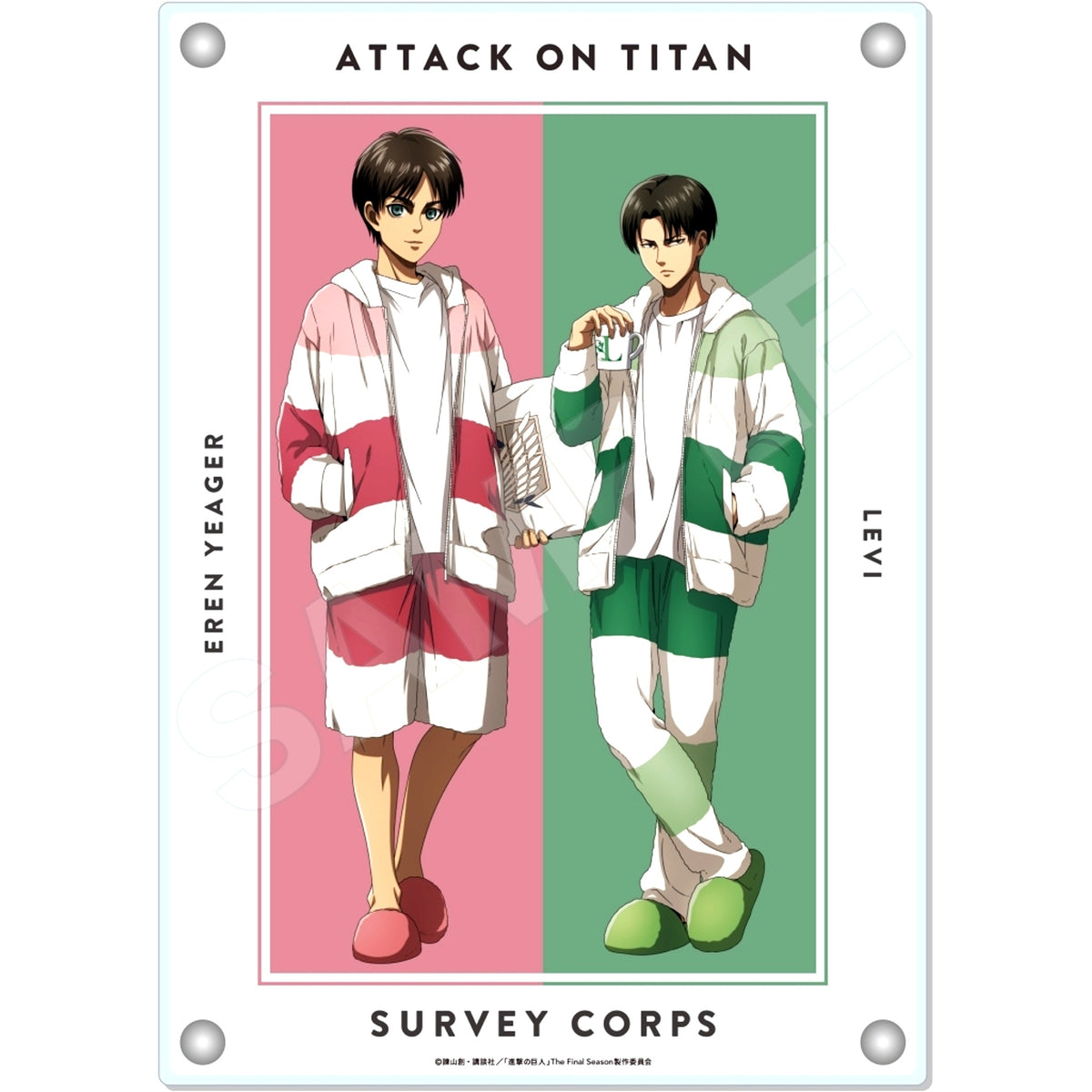 Eren & Levi Pajama Twin Acrylic Board Roomwear Ver. Attack on Titan [USED]