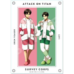 Eren & Levi Pajama Twin Acrylic Board Roomwear Ver. Attack on Titan [USED]
