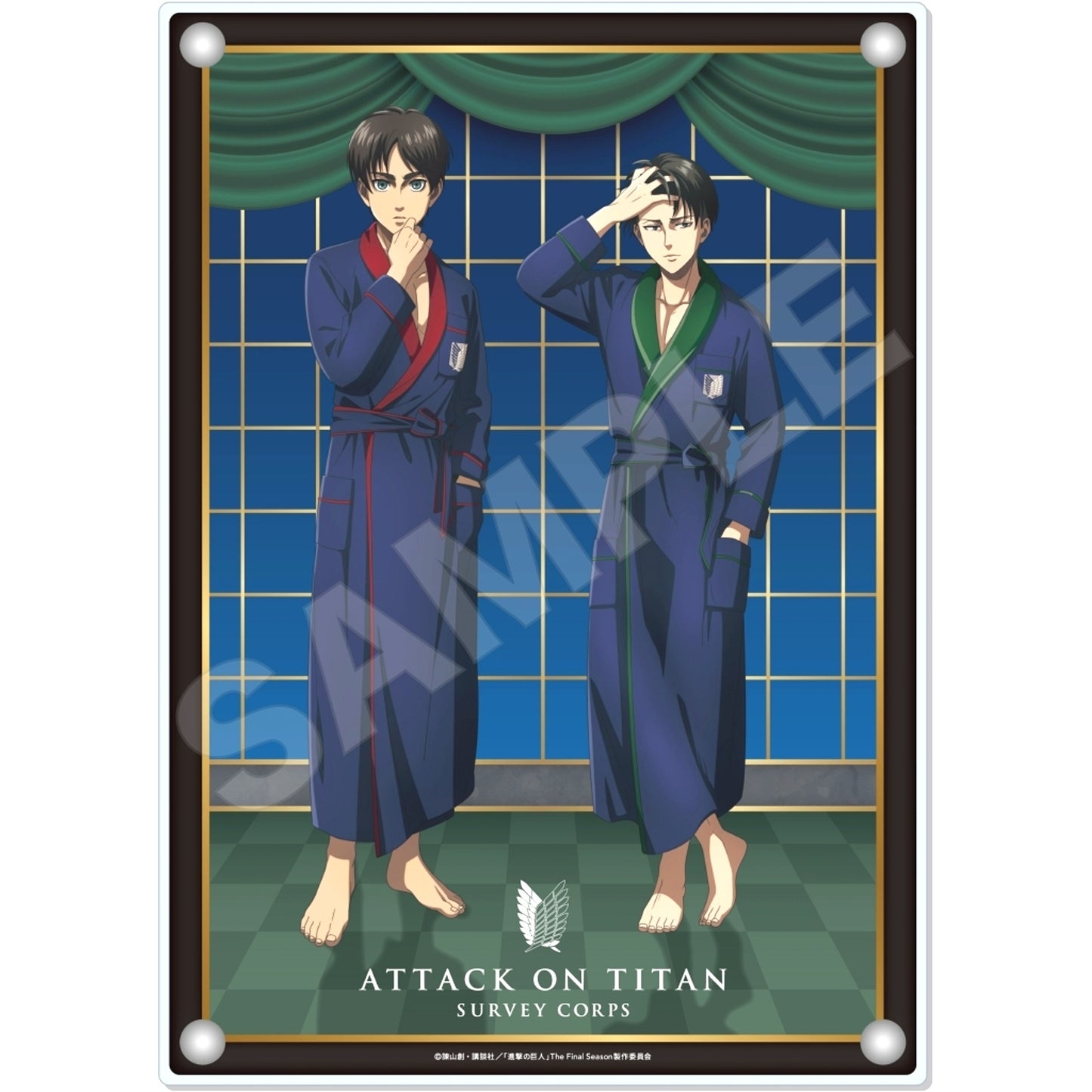 Eren Yeager & Levi Ackerman Attack on Titan Gown Twin Acrylic Board Room Wear Ver. [USED]