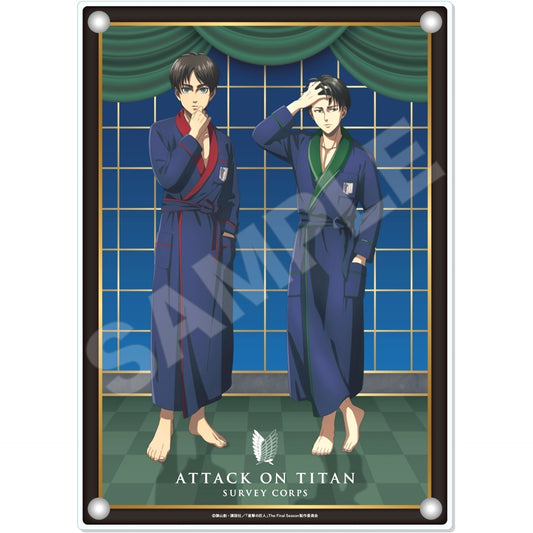 Eren Yeager & Levi Ackerman Attack on Titan Gown Twin Acrylic Board Room Wear Ver. [USED]